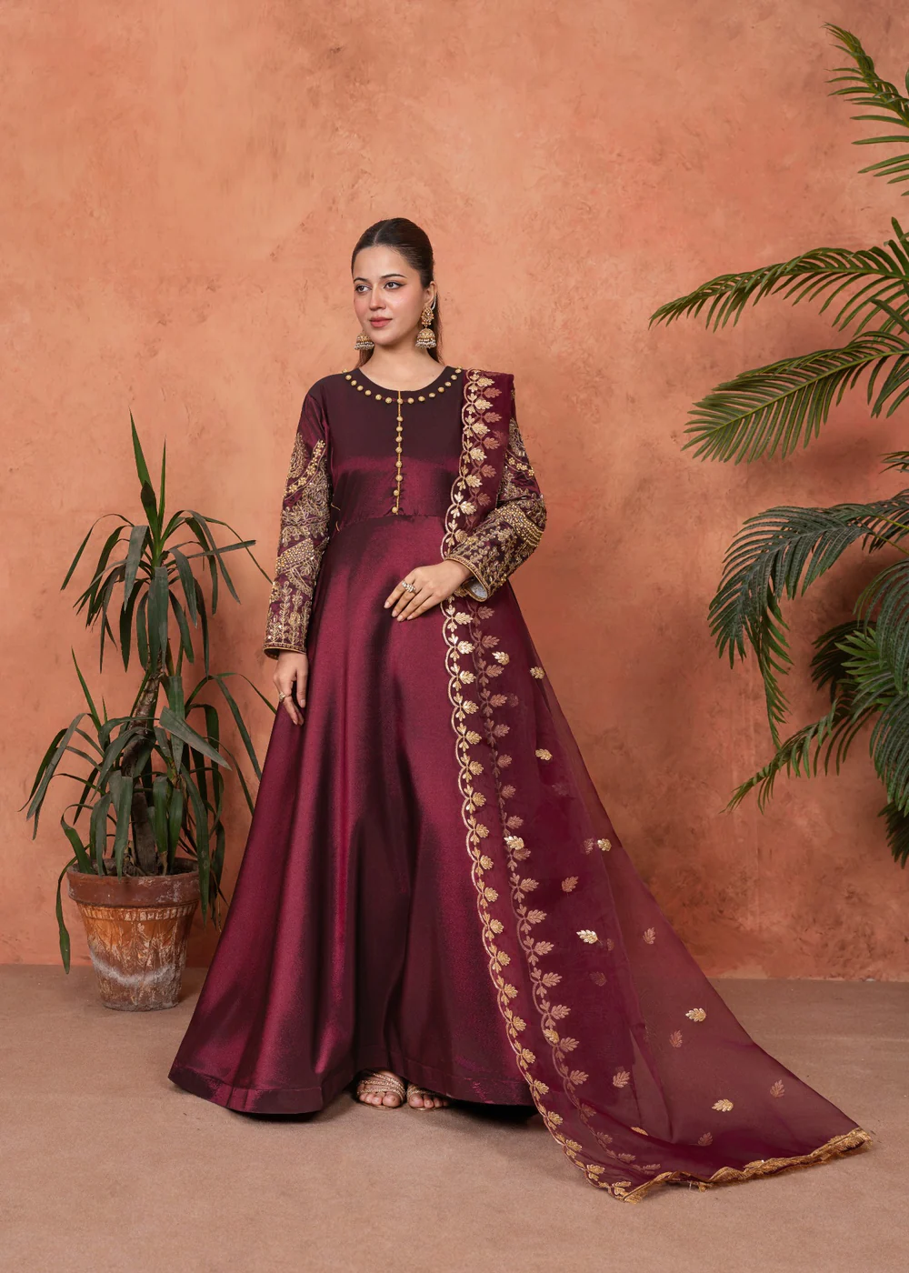 ZURI MAROON Maxi 3PCS