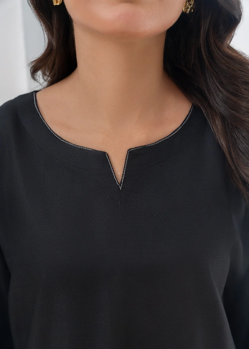 PLAIN BLACK FARSHI SHALWAR 2PCS - Image 7